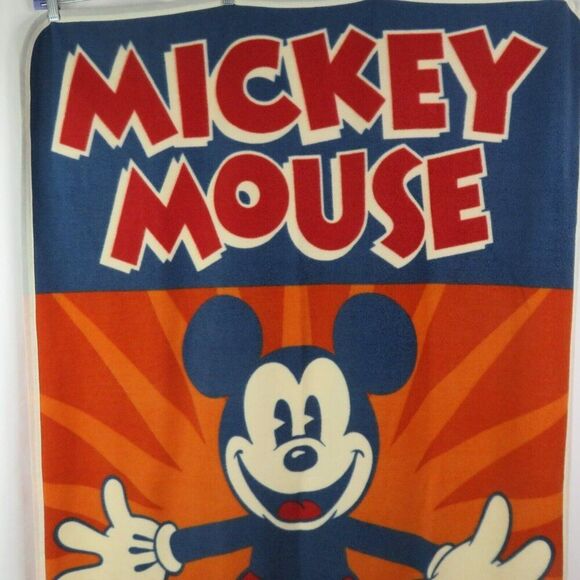 Disney Parks Mickey Mouse Fleece Throw Blanket Plush 40 x 60 Crib Retro WDW - Picture 2 of 8
